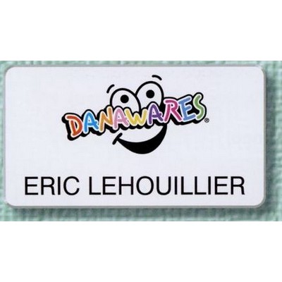 Full Color & Personalized Plastic Badge Rectangular (2 3/4"x1 1/2")