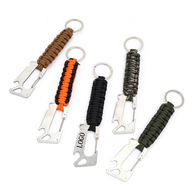 Bottle Opener Emergency Rope Keychain