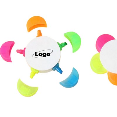 Cute Flower Design Highlighters w/ 5 Vibrant Colors