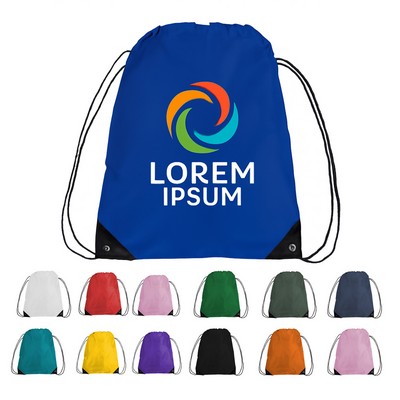 Large Drawstring Polyester Sports Bag- 14" x 18"