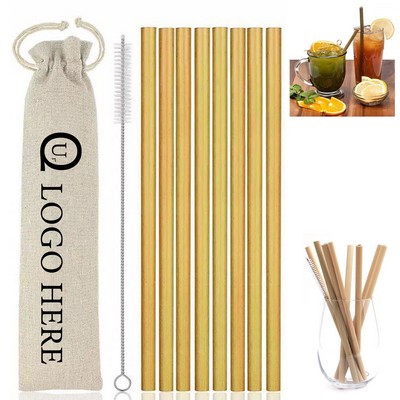 7.87" Bamboo Straw Pack Of 10